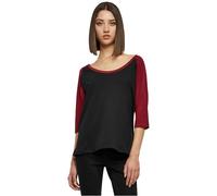 URBAN CLASSICS Camiseta Moderna de Mujer Raglan de Mangas a Tres Cuartos, Algodón, Cuello de Corte Ancho, En Distintos Colores y Tallas XS - 5XL