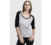 Urban Classics Camiseta Mujer 3/4 Contrast Raglan Tee Gris/Negro XS