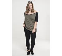 Urban Classics Camiseta Mujer 3/4 Contrast Raglan Tee Oliva/Negro 5XL