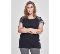 Urban Classics Camiseta Mujer Contrast Raglan Tee Negro/Camuflaje oscuro XL