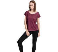 Urban Classics Camiseta Mujer de Espalda Larga Spray Mujer Camiseta Burdeos 100% algodón Regular