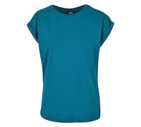 Urban Classics Camiseta Mujer de Hombros Amplios Mujer Camiseta Verde S 100% algodón Regular