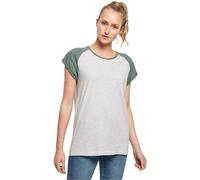 Urban Classics Ladies T-Shirt Ladies Contrast Raglan Tee Lightgrey/Paleleaf 3XL