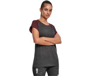 URBAN CLASSICS Camiseta Mujer De Mangas Cortas, Camiseta Raglan, Cuello De Corte Ancho, En Distintos Colores Y Tallas Xs - 5Xl