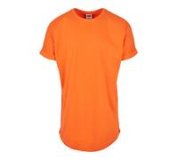 Urban Classics Camiseta básica holgada, algodón, cuello redondo, doblez en las mangas, naranja S