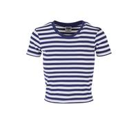 Urban Classics Camiseta para Mujer de Manga Corta de Rayas Blancas/Azul Oscuro, Talla XXL, Blanco/Azul Oscuro, XXL