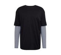Urban Classics Oversized Double Layer Striped LS Hombre Camiseta Manga Larga Negro-Blanco XXL