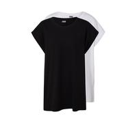 Urban Classics Ladies Extended Shoulder 2 Pack Mujer Camiseta Negro Ancho