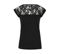 Urban Classics Top Encaje Mujer Mujer Camiseta Negro 100% algodón Regular