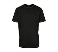 Urban Classics Camiseta para hombre Heavy Oversized Costuras en contraste Negro/Verde eléctrico S