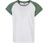 Urban Classics Camiseta niña Contrast Raglan Tee White/Salvia 110/116