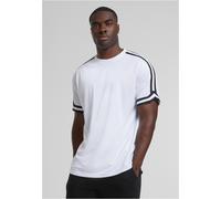 Urban Classics Camiseta de Malla de Rayas de Gran tamaño, Blanco, S para Hombre