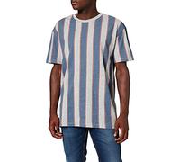 Urban Classics Camiseta para Hombre con Estampado de Rayas de Gran tamaño, Color Azul Vintage., M