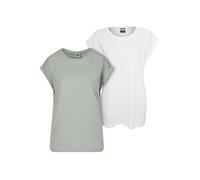 Urban Classics Camiseta para Mujer con Hombros extendidos, 2 Unidades, Frostmint+White, S
