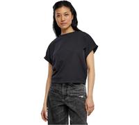 Urban Classics Camiseta para Mujer de Pigmento Corto para Mujer, Corte en la Manga, Camiseta para Mujer, en Muchos Colores, Tallas XS - 5XL, Negro, XXXL