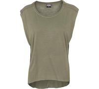 Urban Classics Camiseta para Mujer Shoulder Zip Hilo tee, Verde (Olive 176), Talla pequeña, Verde (Olive 176)., S