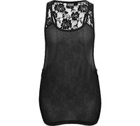 Urban Classics Camiseta para mujer Top Laces, Camiseta Mujer, Negro, M
