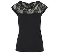 Urban Classics Camiseta para mujer Top Laces Negro Talla S