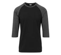 Urban Classics Camiseta Raglan Mangas 3/4 Hombre Camiseta Manga Larga Gris Marengo/Negro Regular