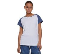 Urban Classics Camiseta raglán para Mujer con Contraste, Blanco/Azul Vintage, XXXL