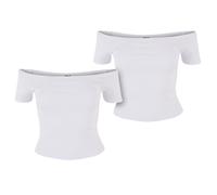 Urban Classics Camiseta Rib Off Shoulder Orgánica Para Damas 2-Pack Nueva