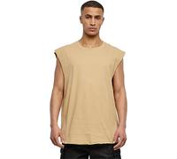 Urban Classics Camiseta sin Mangas para Hombre, Chaleco de Entrenamiento con Cuello Redondo y dobladillos enrollados, Camiseta sin Mangas Suelta, 100% algodón de Jersey, Negro, Talla: S, Union Beige,