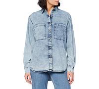 Urban Classics Camiseta Vaquera para Mujer Camisa, Light Skyblue Acid Washed, XS