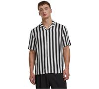 Urban Classics Camiseta Viscose AOP Resort para Hombre, Negro/Blanco Roto, L
