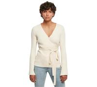 Urban Classics Cárdigan Envuelto de Punto Acanalado para Mujer Suéter, Whitesand, XXL
