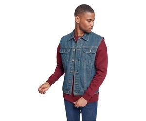 Urban Classics Chaleco Tejano Hombre Chaleco Azul claro Regular