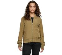 URBAN CLASSICS Chaqueta Bomber ligera mujer con bolsillos delanteros, cintura, puños y cuellos elásticos, apertura delantera con cremallera, de manga larga, color Caqui, talla 3XL