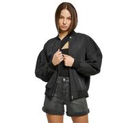 Urban Classics Chaqueta Bomber para Mujer reciclada de Gran tamaño, Negro, M