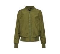 URBAN CLASSICS Chaqueta Bomber ligera mujer con bolsillos delanteros, cintura, puños y cuellos elásticos, apertura delantera con cremallera, de manga larga, color verde, talla L