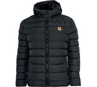URBAN CLASSICS Chaqueta de invierno con capucha para hombre, cálida y acolchada, cortaviento de material sintético, plumón apto para entretiempo