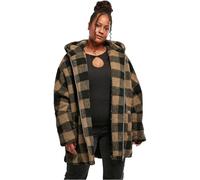 Urban Classics Chaqueta de invierno para mujer con capucha, diseño de cuadros leñadores, tallas XS a 5XL, pardo y negro, 5X-Large