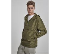 URBAN CLASSICS Sudadera básica cortavientos hombre, con capucha ajustable, bolsillo grande y cremallera frontal, cintura ajustable y bolsillos delanteros, color Negro Talla 5XL