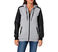 Urban Classics Sudadera con cremallera 'Diamond' gris / negro, Talla XS