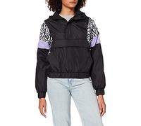 Urban Classics Chaqueta para Mujer AOP Mixed Pull Over, Negro/Cebra, XXXXL