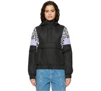 Urban Classics Chaqueta para mujer Leo Pull Over Jacket con estampado animal, cremallera y bolsillo en la cintura, tallas XS hasta 5XL, Negro/cebra., XXXXL