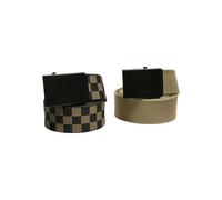 Urban Classics Check And Solid Canvas Belt - Cinturón (2 Unidades) Cinturón Unisex adulto (Pack de 2)