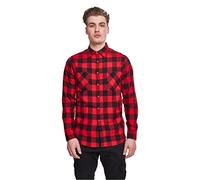 Urban Classics Checked Flanell Shirt Camisa, Hombre, Multicolor (Blk/Red), S