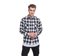 Urban Classics Checked Flanell Shirt Camisa, Multicolor (Blk/Wht), S para Hombre