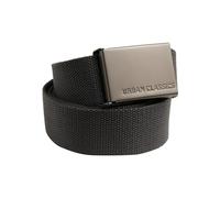 Urban Classics Canvas Belt Black Buckle, Cinturón Unisex adulto, Grigio (Charcoal Grey) 120 cm