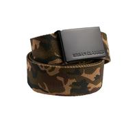 Urban Classics Canvas Belt Black Buckle, Cinturón Unisex adulto, Marrone (Camo/Black) 120 cm