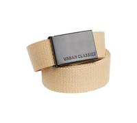 Urban Classics Canvas Belt Black Buckle, Cinturón Unisex adulto, Beige (Ac99) 120 cm