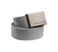 URBAN CLASSICS, Cinturón Canvas Unisex, Cinturón para Hombre y Mujer, Correa de Tela, Cinturón de Cuerda sin Agujeros, con Logo en la Hebilla Cuadrada, Distintos Colores