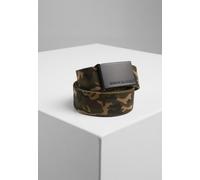 Urban Classics Canvas Belt Black Buckle, Cinturón Unisex adulto, Marrone (Camo/Black) 120 cm