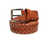 URBAN CLASSICS Cinturón De Cuero Sintético Vintage Para Hombre, Cinturón Trenzado, Aspecto Vintage Ajustable, Hebilla De Metal Mate