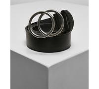 Urban Classics Cinturón Hebilla Anillo Negro/Plata L