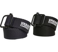 Urban Classics Cinturón Industrial Canvas Belt 2-Pack Negro/Azul Marino S/M